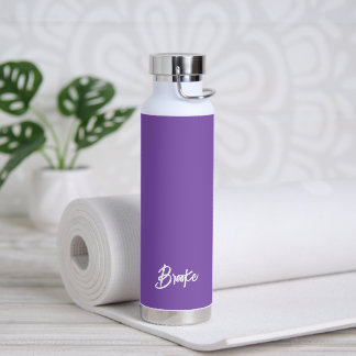 Bouteille D'eau Nom simple élégant Purple Moderne