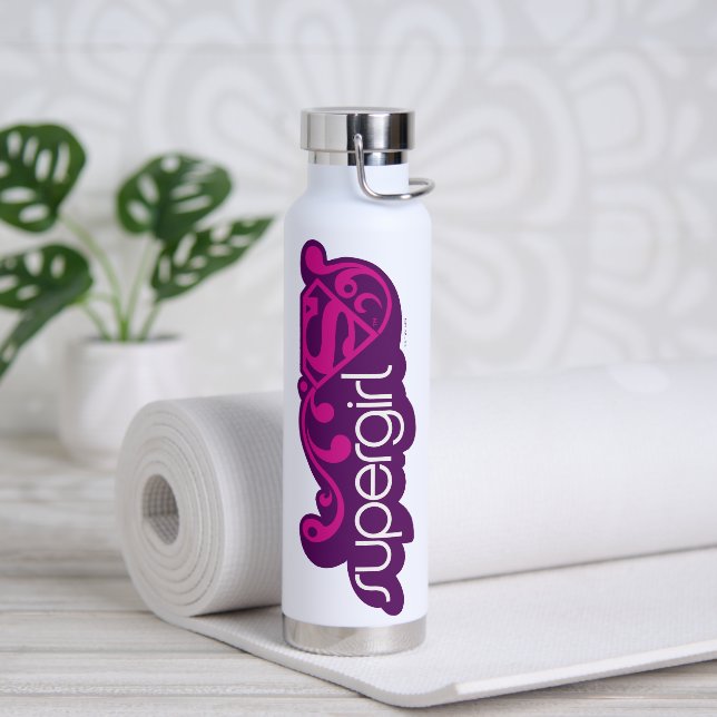 Bouteille D'eau Nom Super Supergirl et Bouclier S (Yoga)
