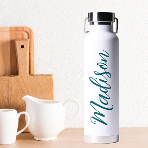 Bouteille D'eau Nom Turquoise tendance Script manuscrit personnali