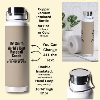 Bouteille D'eau Nom, Worlds Best Baseball Coach - Légendes