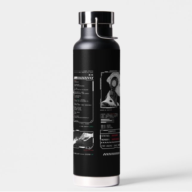 Bouteille D'eau Non reconnu - Techno-Brutalist Streetwear Design (Gauche)