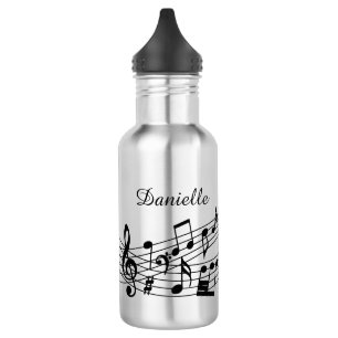 Bouteille D'eau Notes musicales Nom du script du monogramme