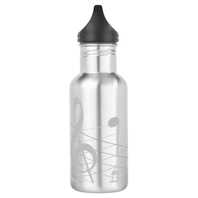 Bouteille D'eau Notes musicales Score d'argent du Cleble Treble (Gauche)