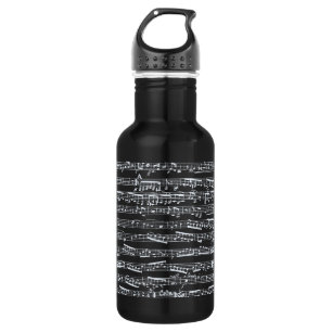 Bouteille D'eau Notes noires et blanches de musique