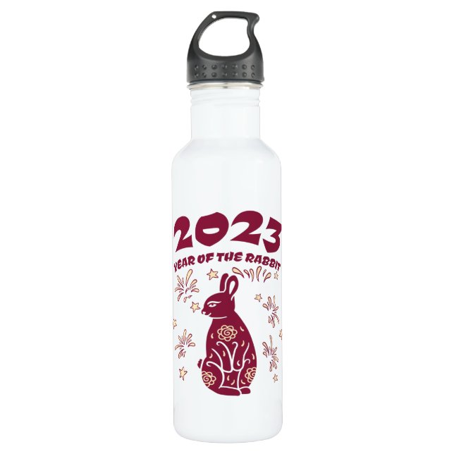 Bouteille D'eau Nouvel An chinois 2023 - Année du lapin (Devant)
