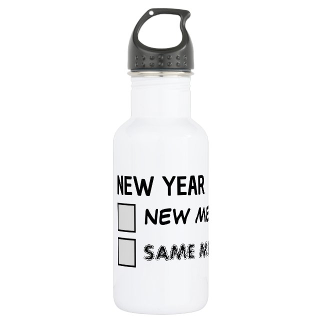 Bouteille D'eau NOUVELLE ANNÉE Nouveau Moi ? (Devant)