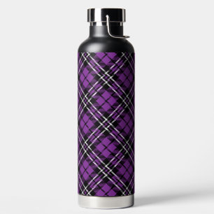 BOUTEILLE D'EAU NUANCES DE VIOLET ET BLANC MOTIF À CARREAUX D'HALL