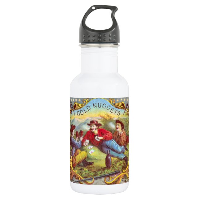 Bouteille D'eau Nuggets d'or Antique Étiquette Cigar (Devant)