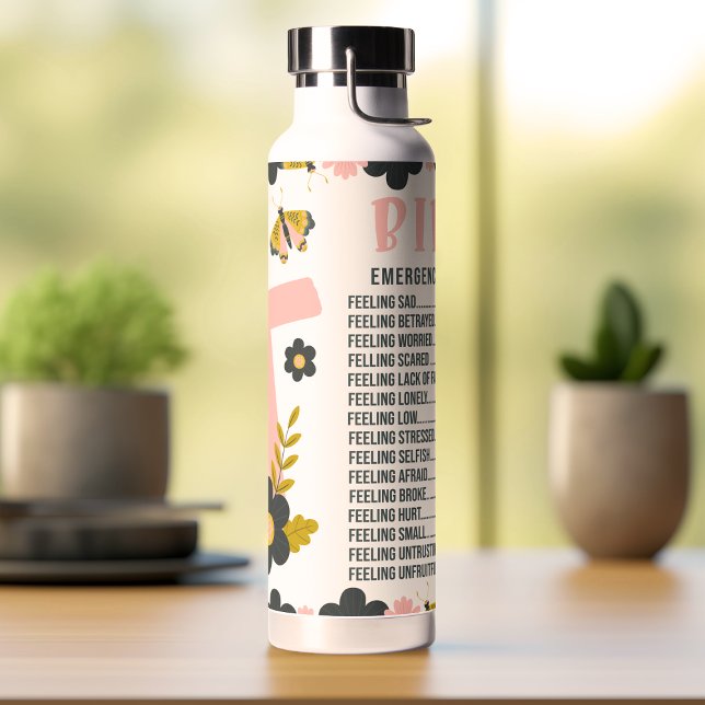 Bouteille D'eau Numéros d'urgence de la Bible chrétienne (Créateur téléchargé)