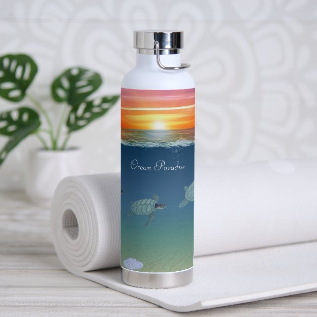 Bouteille d'eau Ocean Sunrise & Turtles (Yoga)