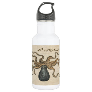 Bouteille D'eau Octopus Kraken Illustration Vintage