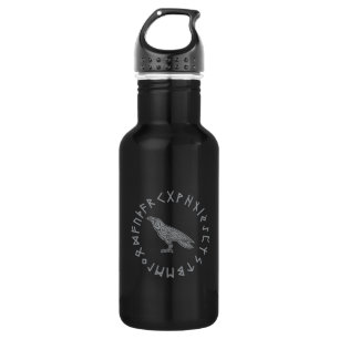Bouteille D'eau Odin Corbeau Corneille Mythologie Viking runes run