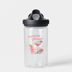 Bouteille D'eau Œuvre d'art aquarelle de cocktail rose aux vibrati