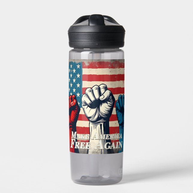 Bouteille D'eau Œuvre d'art Make America Free Again (Extérieur)