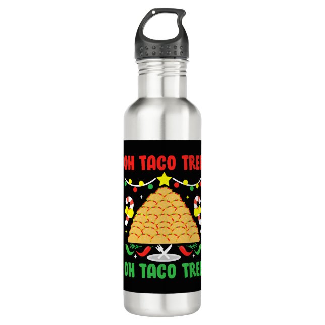Bouteille D'eau Oh Taco Tree Food mexicain Taco Lover Noël (Devant)