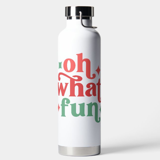 Bouteille D'eau Oh What Fun - Festive Holiday Typographie (Droite)