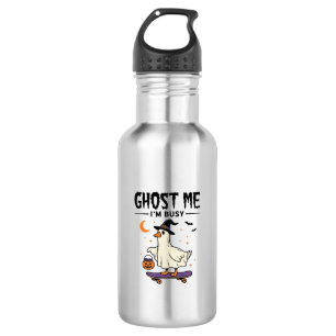 Bouteille D'eau Oie d'Halloween Ghost Me Je suis occupé Skateboard
