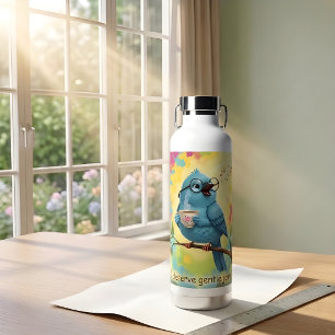 Bouteille d'eau Oiseau Bleu Chantant Mignon