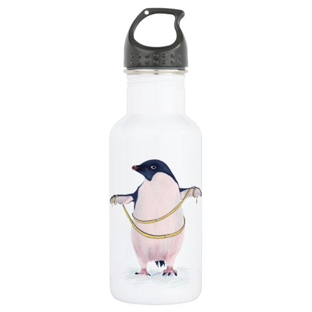 Bouteille D'eau Oiseau Drôle Du Pingouin À L'Alimentation (Devant)
