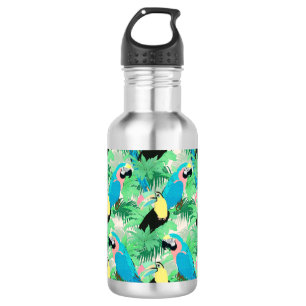 Bouteille D'eau Oiseaux exotiques modernes et feuillage Design tro