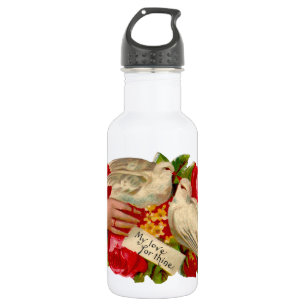 Bouteille D'eau Oiseaux vintage Amour victorien Colombe Art classi