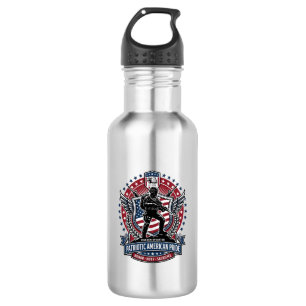 Bouteille D'eau Opérateur de liberté patriotique silhouette milita