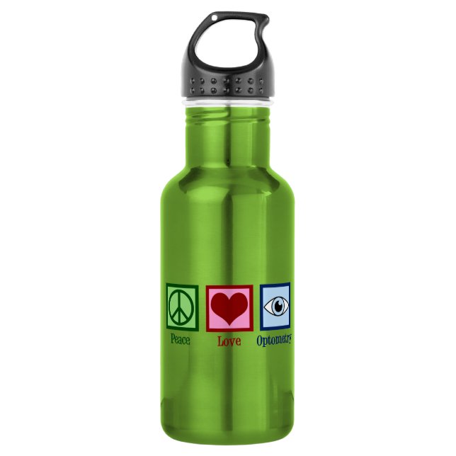 Bouteille D'eau Optométriste Mignon Paix Amour Optométrie (Devant)