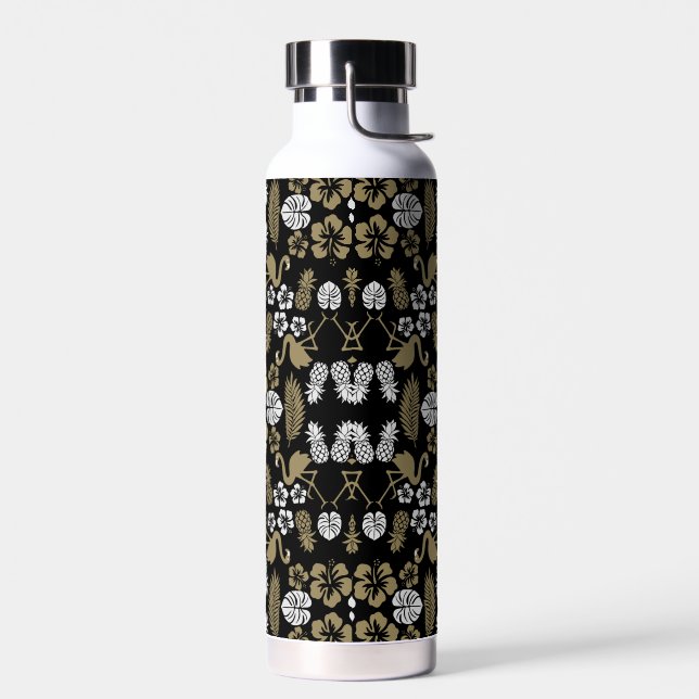 Bouteille D'eau Or Floral Tropical Motif (Gauche)