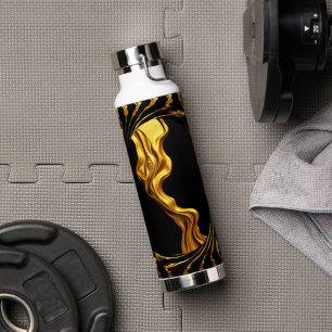 Bouteille D'eau Or Noir Monochrome Achempo Tourbillon Liquide Opul