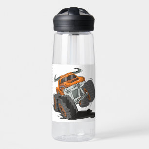 Bouteille D'eau Orange Black Boys' Monster Nom du camion Personnal