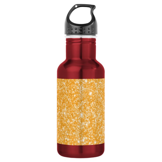Bouteille D'eau Orange de parties scintillantes (Devant)