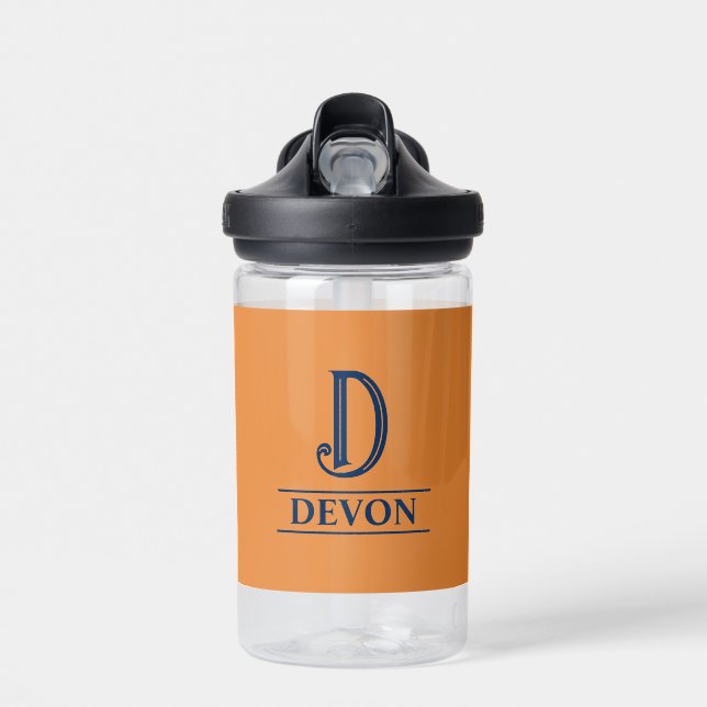 Bouteille D'eau Orange Monogrammé  (Avant)