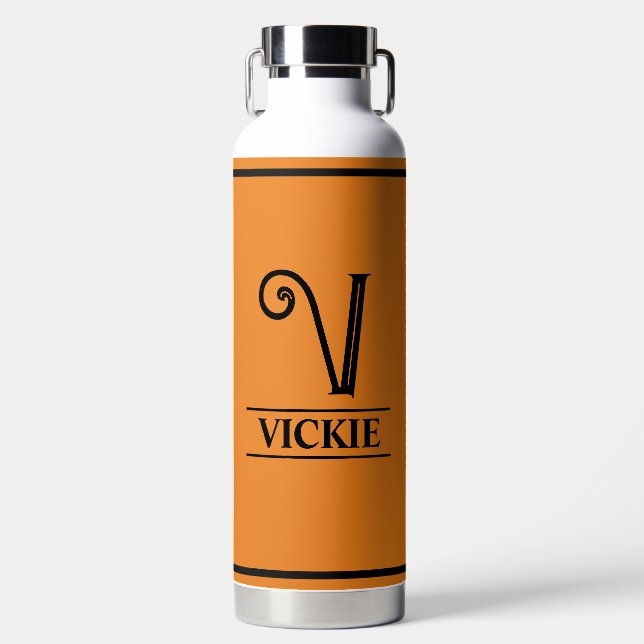 Bouteille D'eau Orange Monogrammé  (Avant)