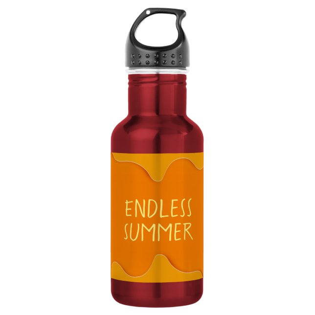 Bouteille d'eau orange rouge Endless Summer (Devant)