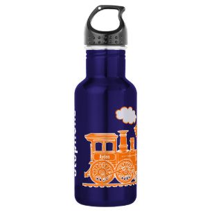 Bouteille D'eau Orange train enfants nom complet boisson turquoise