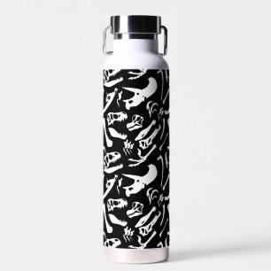 Bouteille D'eau Os de dinosaure (noir et blanc)