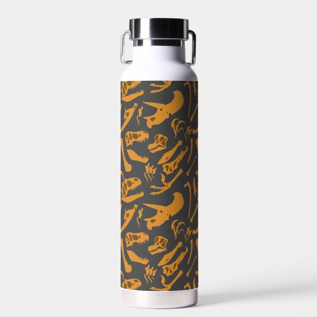 Bouteille D'eau Os Dinosaures (Gris) (Avant)