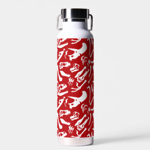 Bouteille D'eau Os Dinosaures (Rouge)