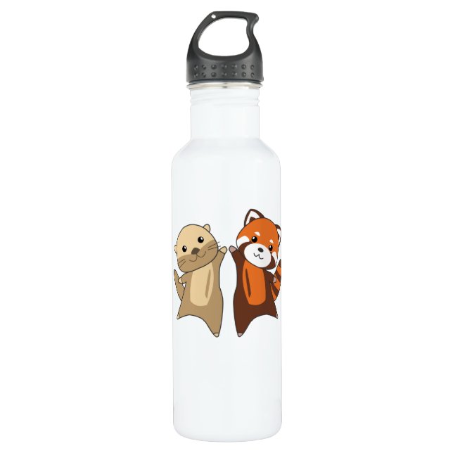 Bouteille D'eau Otter Red Panda Sweet Animaux Pour Enfants (Devant)