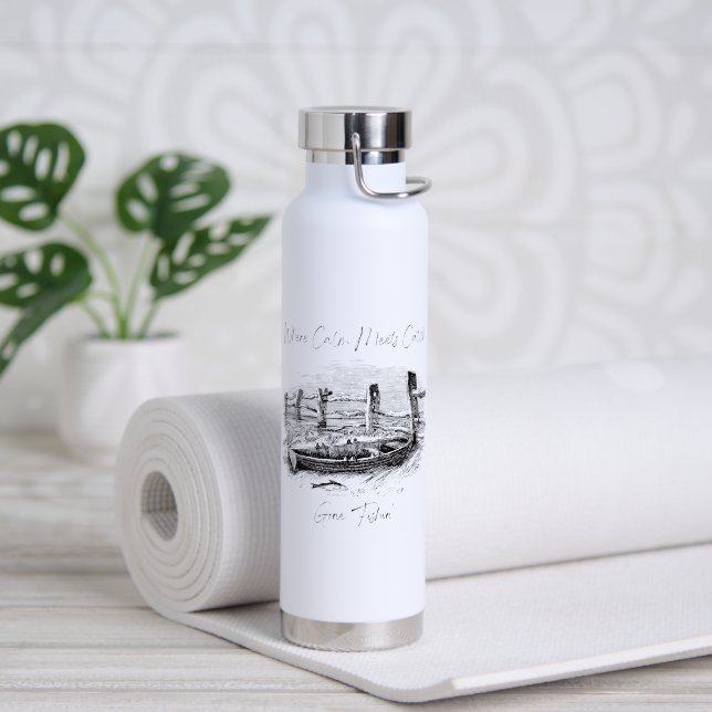 Bouteille D'eau Où le Calme Rencontre la Pêche (Yoga (pivoté))