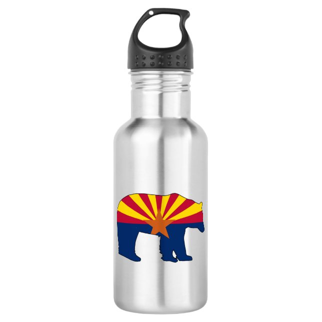 Bouteille D'eau Ours au drapeau de l'Arizona (Devant)