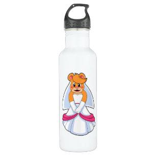 Bouteille D'eau Ours avec robe Mariage & Voile