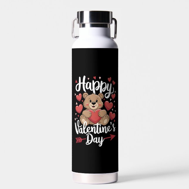 Bouteille D'eau Ours de la Saint-Valentin Cœur Jolies Couples (Avant)