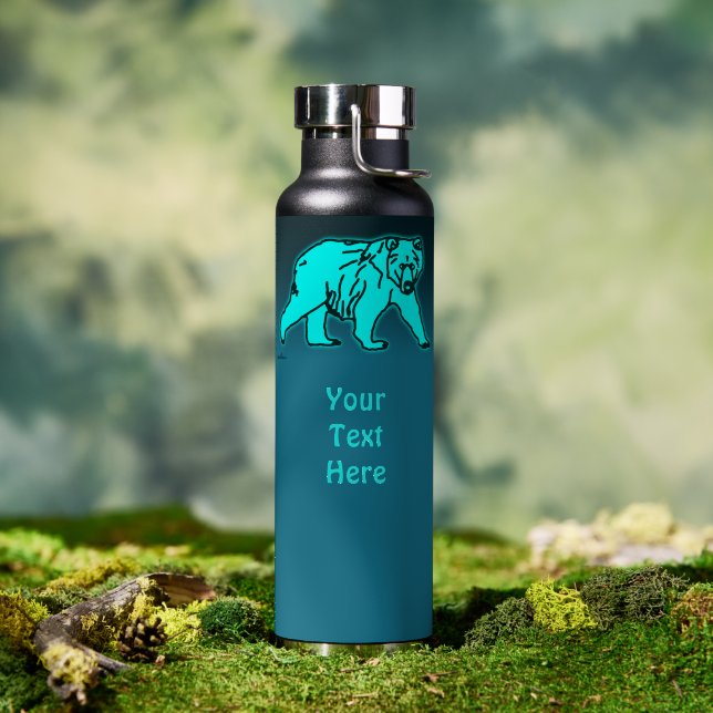 Bouteille D'eau Ours kodiak bleu (Extérieur (pivotée))