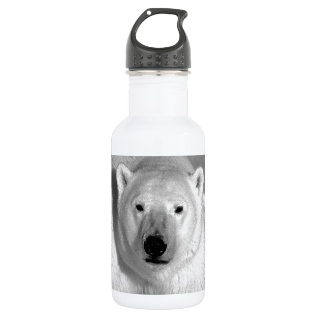 Bouteille D'eau Ours polaire noir et blanc (Devant)