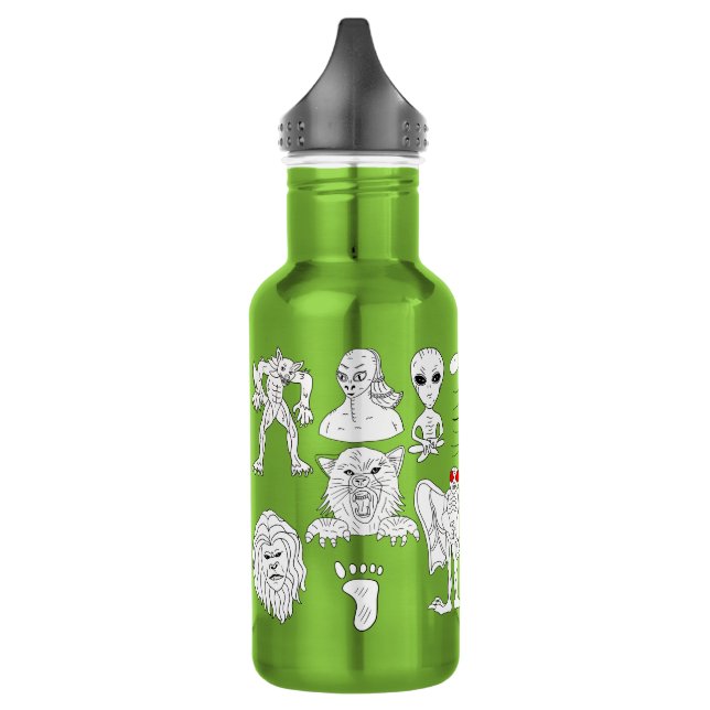 Bouteille D'eau OVNI, Alien, Bigfoot, Mothman, Dogman, Cryptides (Gauche)