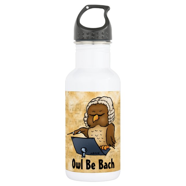 Bouteille D'eau Owl Be Bach (Devant)