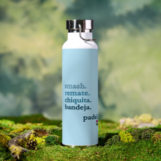 Bouteille D'eau Padel Water Bottle-Personalize Word Vibe Sky Blue