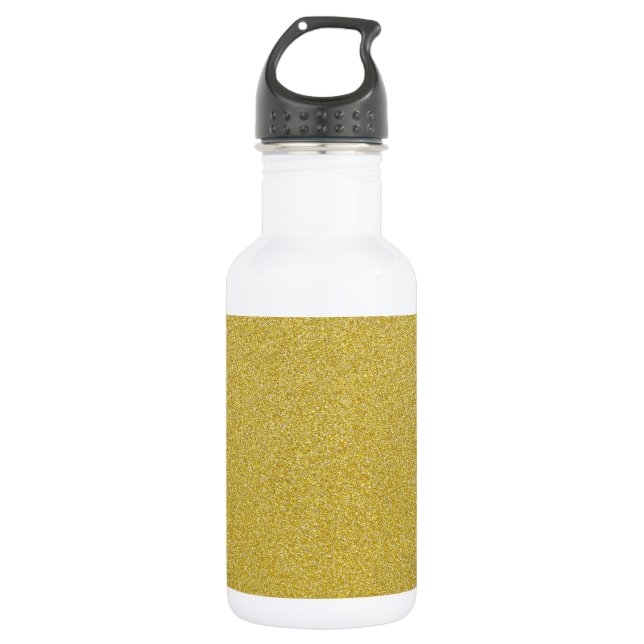 Bouteille D'eau Paillettes dorées, scintillement, fond de paillett (Devant)