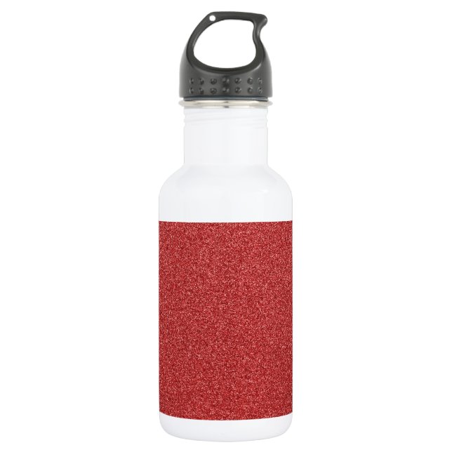 Bouteille D'eau Paillettes rouges, scintillement, fond de paillett (Devant)